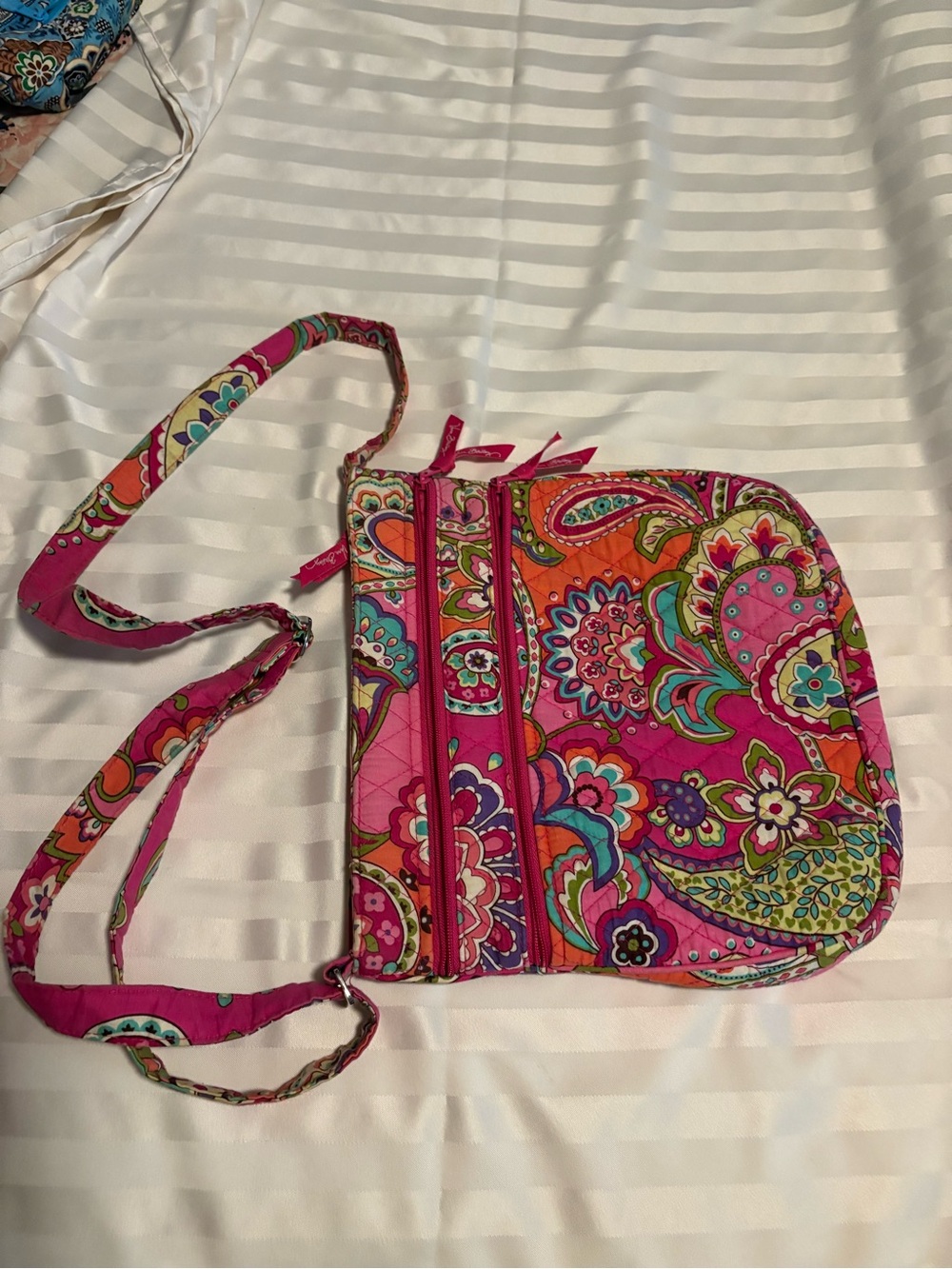 Vera Bradley Hot Pink Paisley Quilted Crossbody Bag